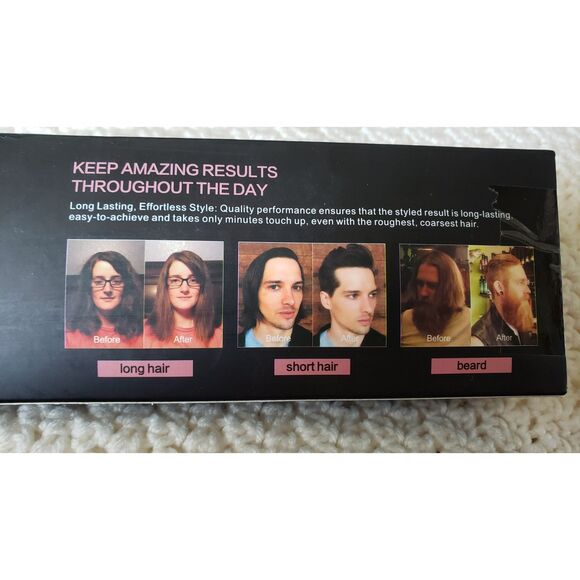 NIB Electric Beard Straightener Brush 3 Heat Settings Ceramic Plates Lightweight - Picture 9 of 10